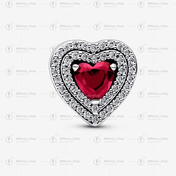 Pandora Sparkling Levelled Heart Charm - Picture 2 of 5